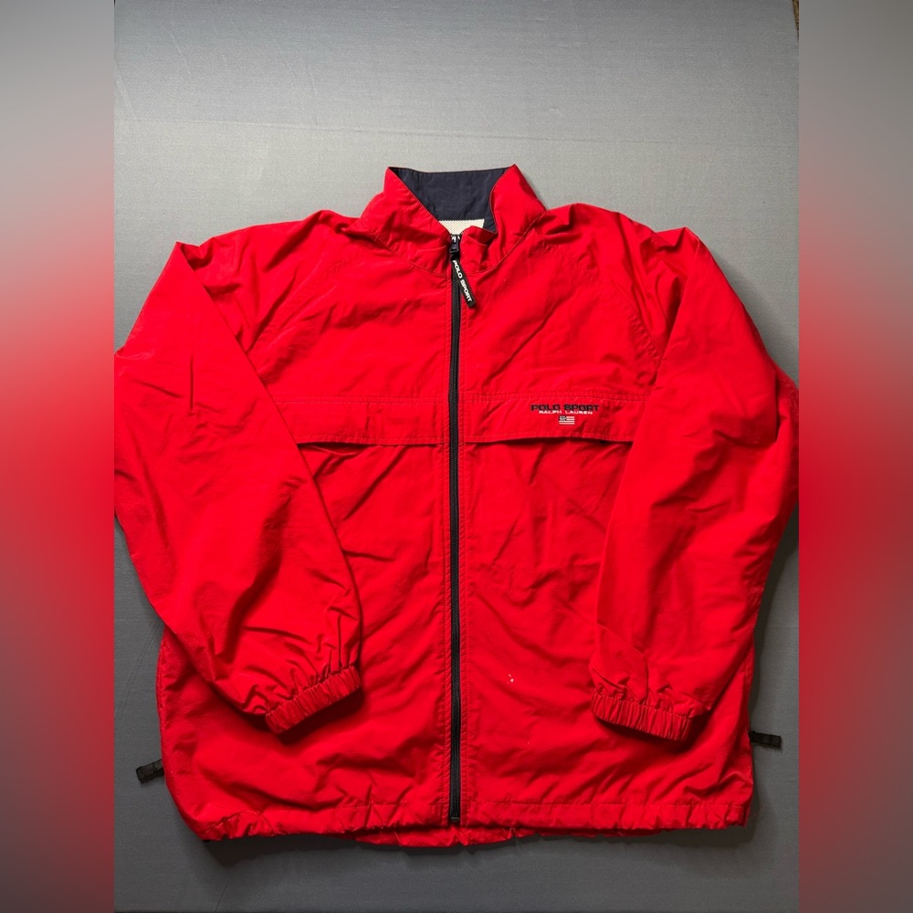 Vintage y2k 90's Polo Sport Ralph Lauren  Red  Zip Up Jacket L #739